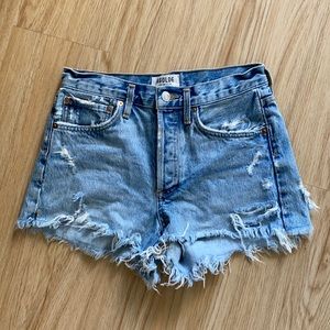 Agolde High Waisted Distressed Shorts